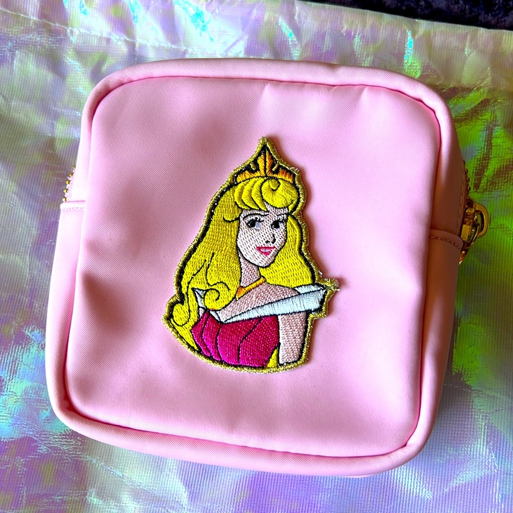 EUC SCL Flamingo Mini Pouch w/Disney patches